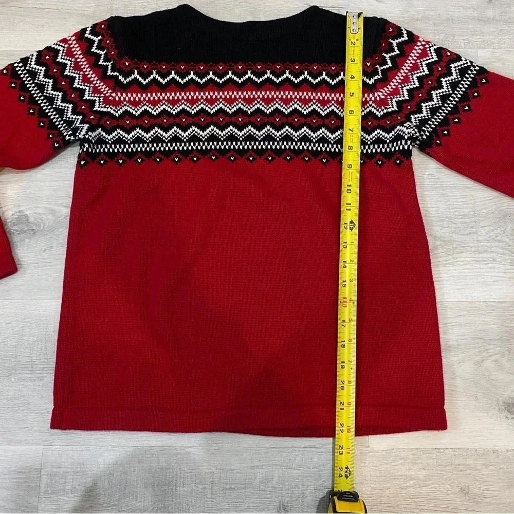 Vintage Eddie Bauer Unisex Fairisle 100% Wool Knit Pullover Sweater Men's Small